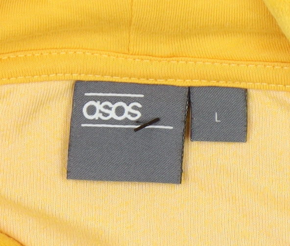 ASOS Yellow Unisex Pullover Hoodie L Casual Stylish