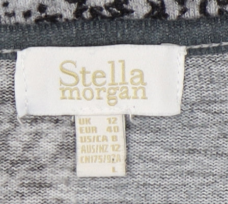 Stella Morgan Women's Grey Geometric T-Shirt, Size L
