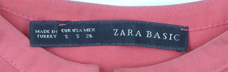 Zara Basic Women's Red Blouse, S, Long Sleeve, Casual