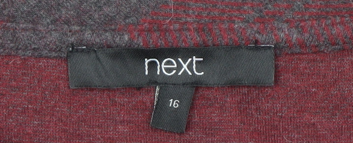 Next Women's Multicoloured Check Knit Top Size 16