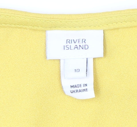 River Island Women's Yellow Tank Top Size 10 Casual