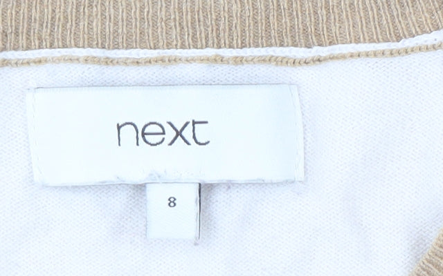 Next Women's Beige Colourblock Ringer T-Shirt - Size 8
