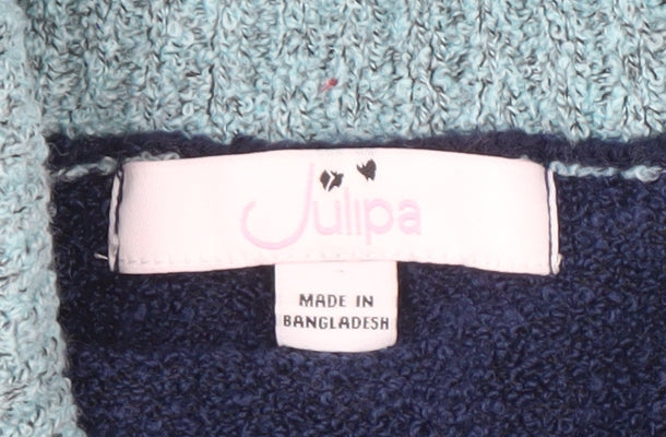 Julipa Women's Blue Grey Open Front Cardigan, Size 12/14, Casual Knit