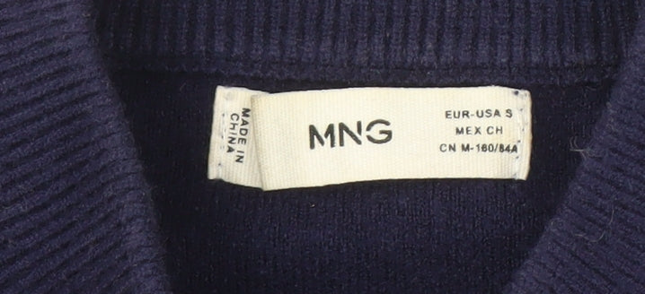 MNG Women's Black & Blue Pullover Jumper Size S