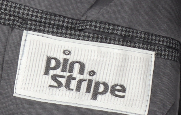 Pinstripe Men's Grey 40 Regular Fit Blazer Jacket
