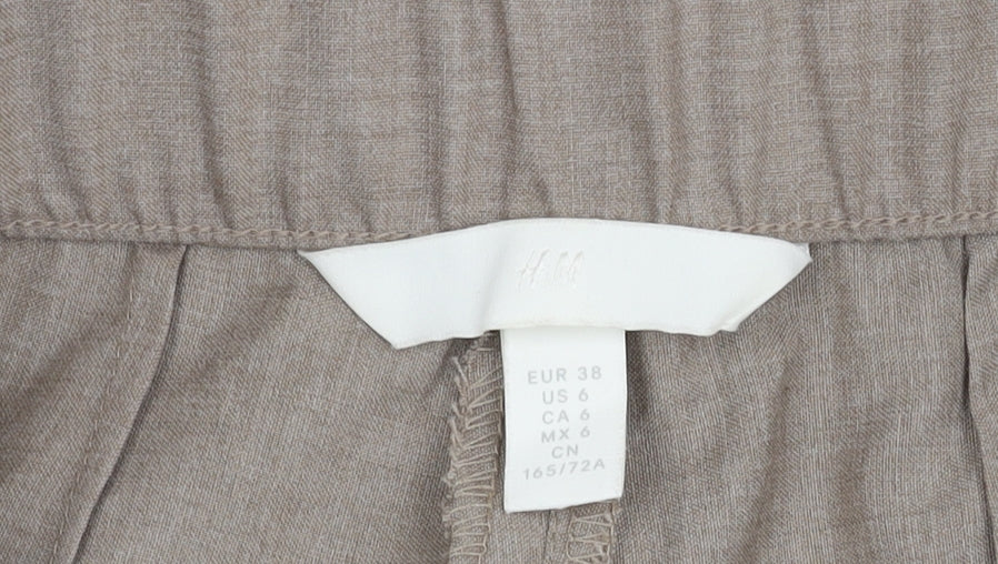 H&M Women's Beige Straight Trousers - Size 10