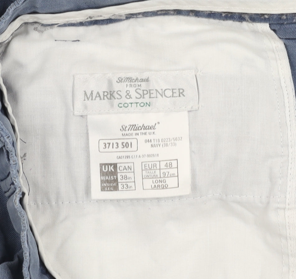 Marks & Spencer Men's Blue Chino Trousers 38
