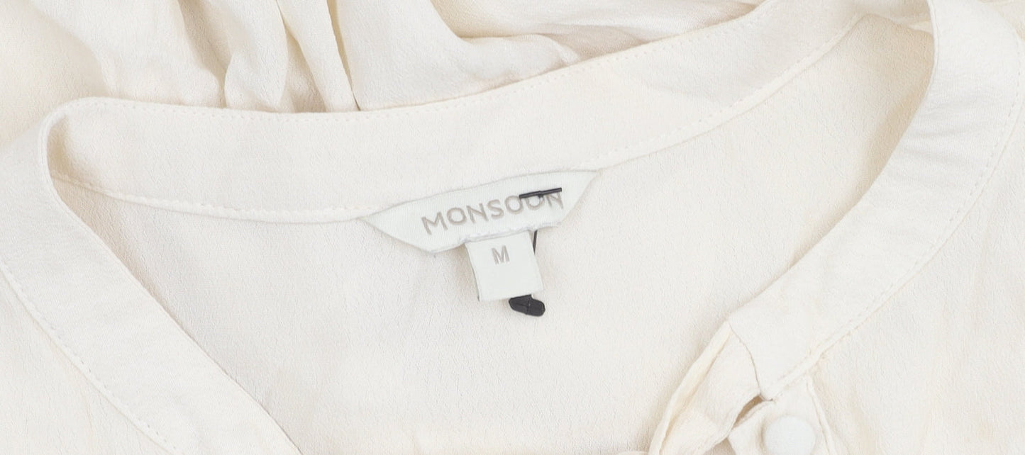 Monsoon Women's Ivory Blouse, M, Long Sleeve, Button-Up