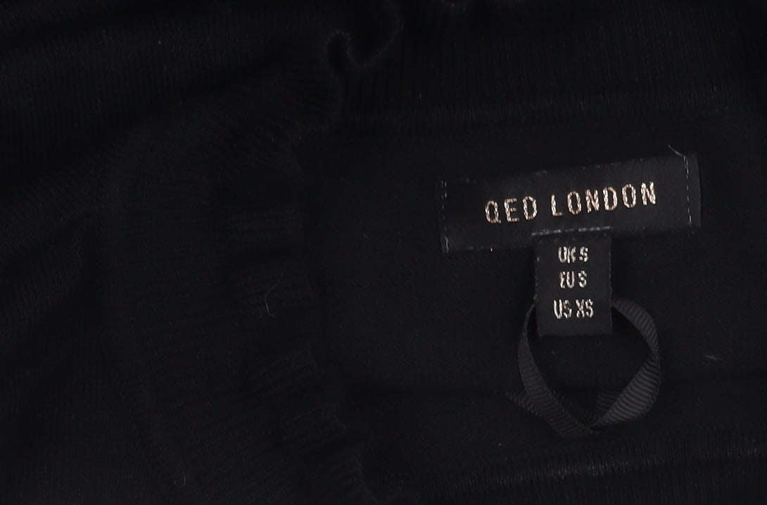 QED London Women's Black Pullover Jumper S with Embroidery