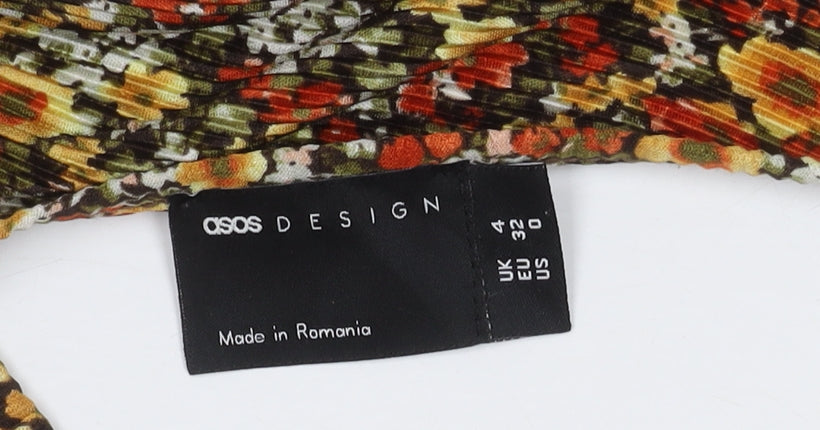 ASOS DESIGN Women's Multicoloured Floral Dress Size 4