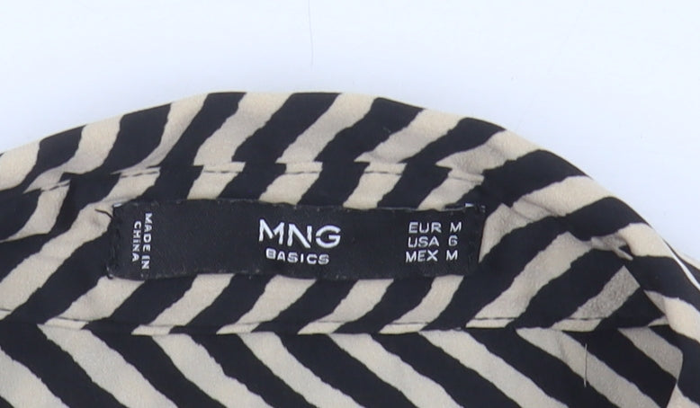 MNG Basics Women's Black Striped Button-Up Shirt