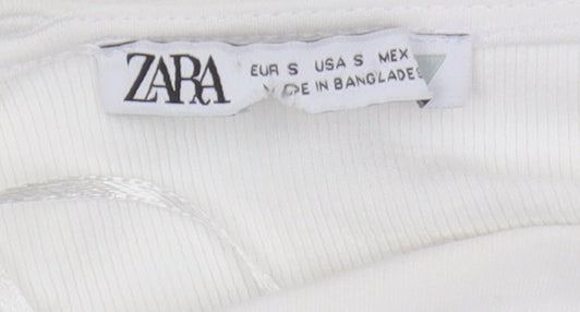Zara Women’s White S Bodycon Sleeveless Halter Dress