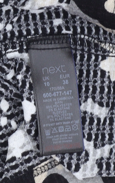 Next Women's Black Knee Length Shift Dress Size 10