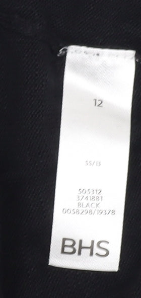 BHS Women's Black Cardigan, Size 12, Button Accent