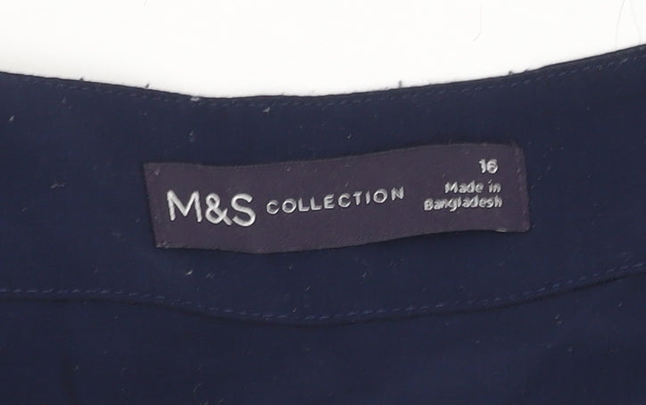 Marks & Spencer Women's Blue Viscose Top Size 16