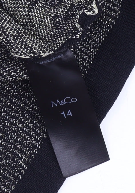 M&Co Women's Black Floral Dress Size 14