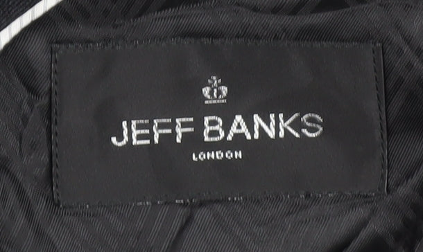 Jeff Banks Men's Black Striped Suit Jacket - Size 40