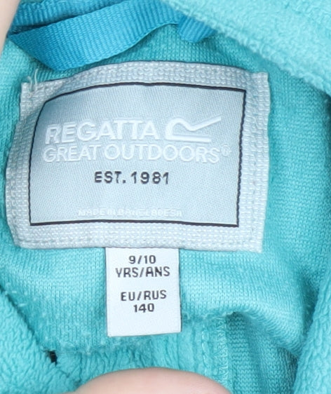 Regatta Girls Blue Fleece Jacket 9-10 Years Full Zip