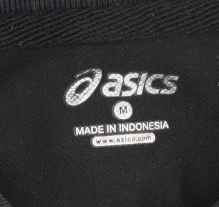 Asics Women's Black Polo Shirt, M, Cotton-Poly Blend