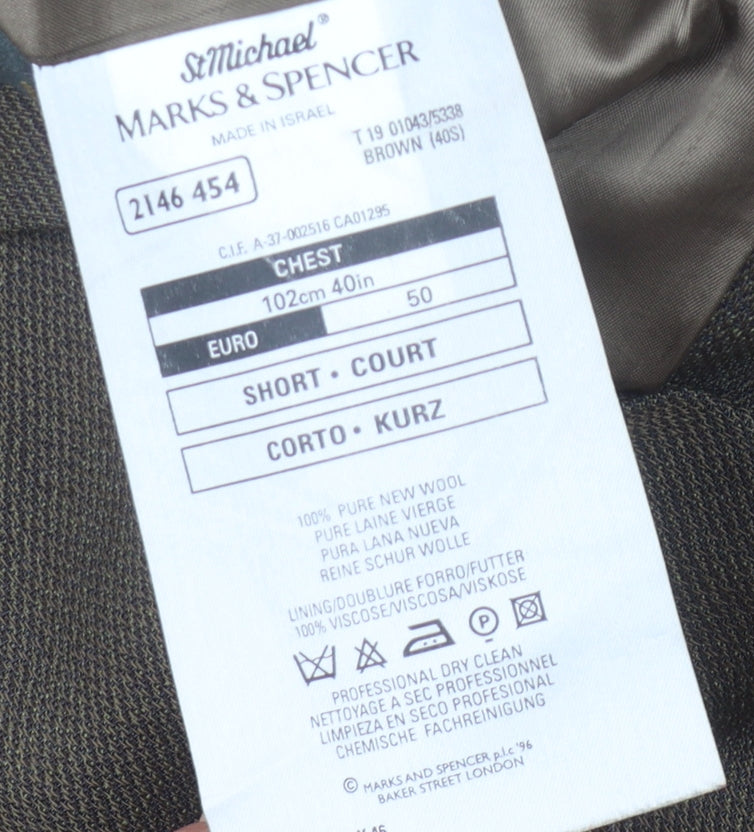 Marks and Spencer Brown Wool Blazer Men's 40S