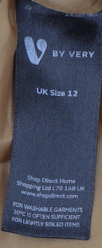 V by Very Women's Beige Size 12 Mid-Length Overcoat