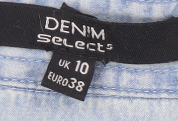Select Women's Blue Button-Up Denim Shirt Size 10