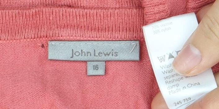 John Lewis Women's Red Henley Jumper Size L