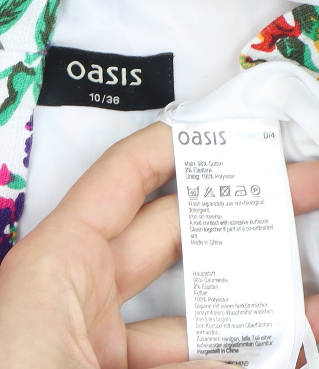 Oasis Women's Floral Sleeveless Cropped Top, Size 10