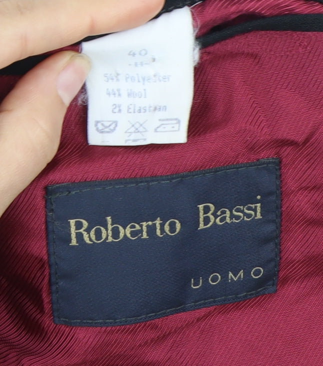 Roberto Bassi Men's Black Blazer, Size 40, Formal