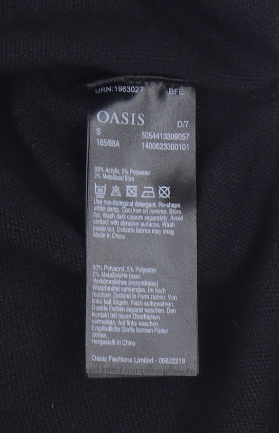 Oasis Women's Black Metallic Pullover Jumper S