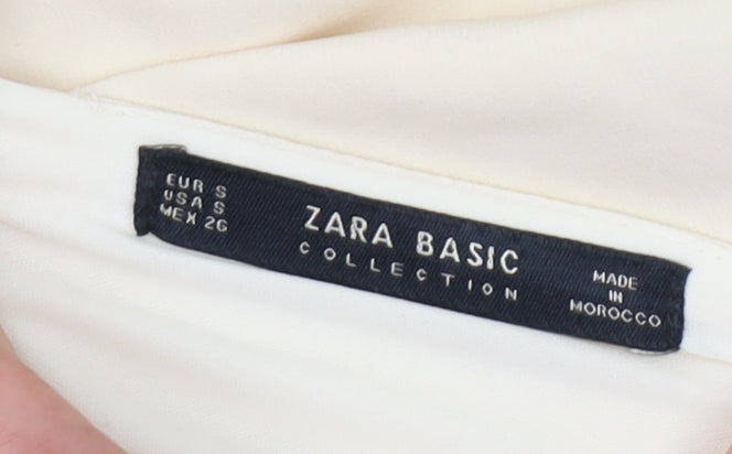 Zara Basic Women's Ivory Cropped Tank, Size S, V-Neck