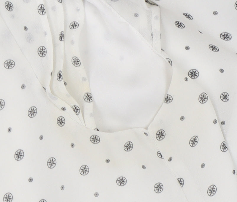 H&M Women's White Polka Dot Shift Dress Size 10