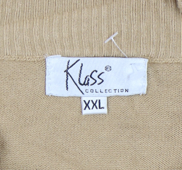 Klass Collection Women's Beige Mock Neck Jumper 2XL