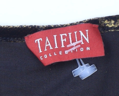 Taifun Women's Gold Paisley Velvet Blouse, Size 14