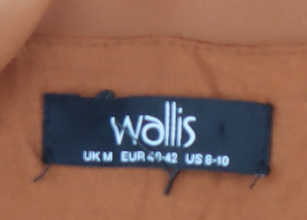 Wallis Women's Brown Blouse - Size M, Boat Neck, Solid