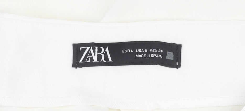 Zara Women's White Trousers L - Classic & Chic