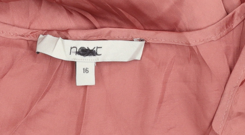 Next Women's Pink V-Neck Top, Size 16, Polyester