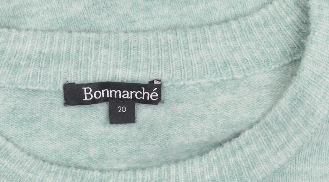 Bonmarché Women's Green Pullover, Size 20, Beaded Accents