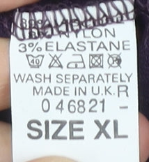 Bonmarché Women's Purple Glitter Short Sleeve Top XL