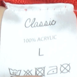 Classics Women's Red Cardigan Size L, Round Neck