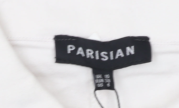 Parisian Women's White Shirt Dress, Size 10, Collared Casual