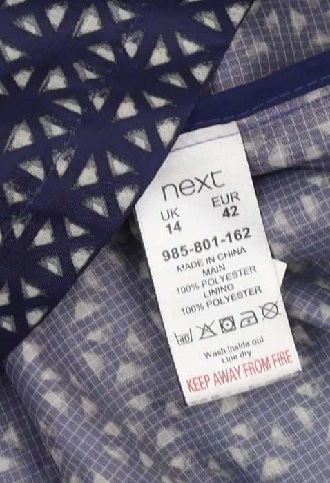 Next Women's Blue Geometric Parka Jacket Size 14