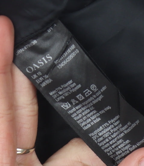 Oasis Women's Black Floral Blouse, Size 10