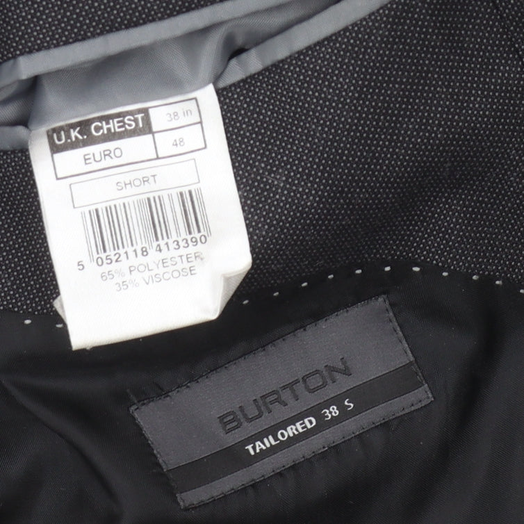 Burton Men's Grey Tailored Blazer 38 Short Formal