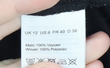 Warehouse Women's Black Size 12 Basic Blouse