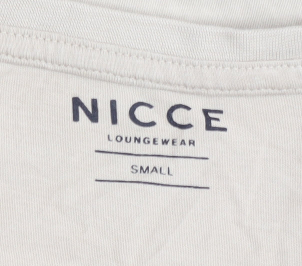 NICCE Men’s Beige Crew Neck T-Shirt, Size S, Casual Style