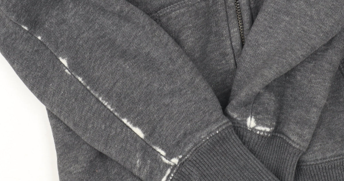 H&M Boys Grey Full Zip Hoodie Lined Size S