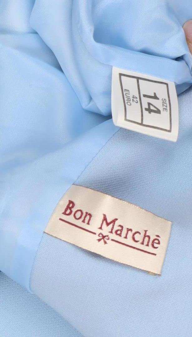 Bonmarché Women's Blue Short Sleeve Blazer - Size 14