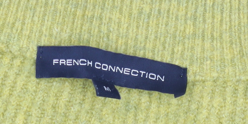 French Connection Women's Yellow V-Neck Pullover Jumper M