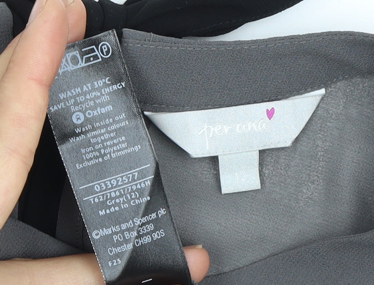 Marks & Spencer Women's Grey Blouse Size 12